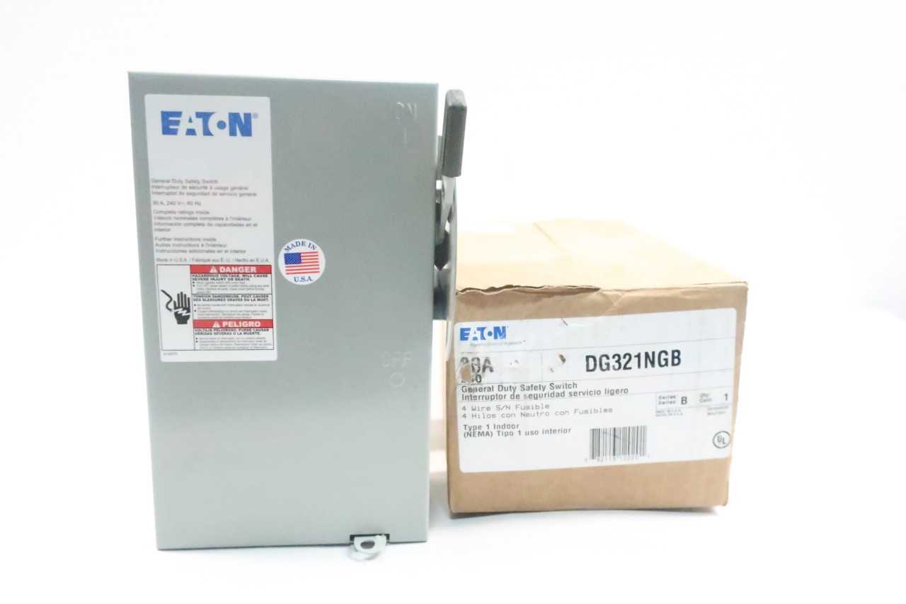 CUTLER HAMMER DG321NGB 3P 30A AMP 120/240V-AC FUSIBLE DISCONNECT SWITCH - DISCONNECT SWITCHES