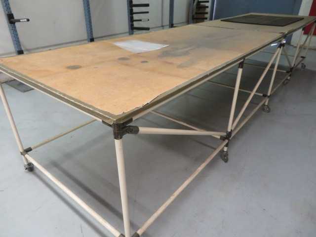 Metal Parts Tables on Wheels, (Lot) - MISCELLANEOUS