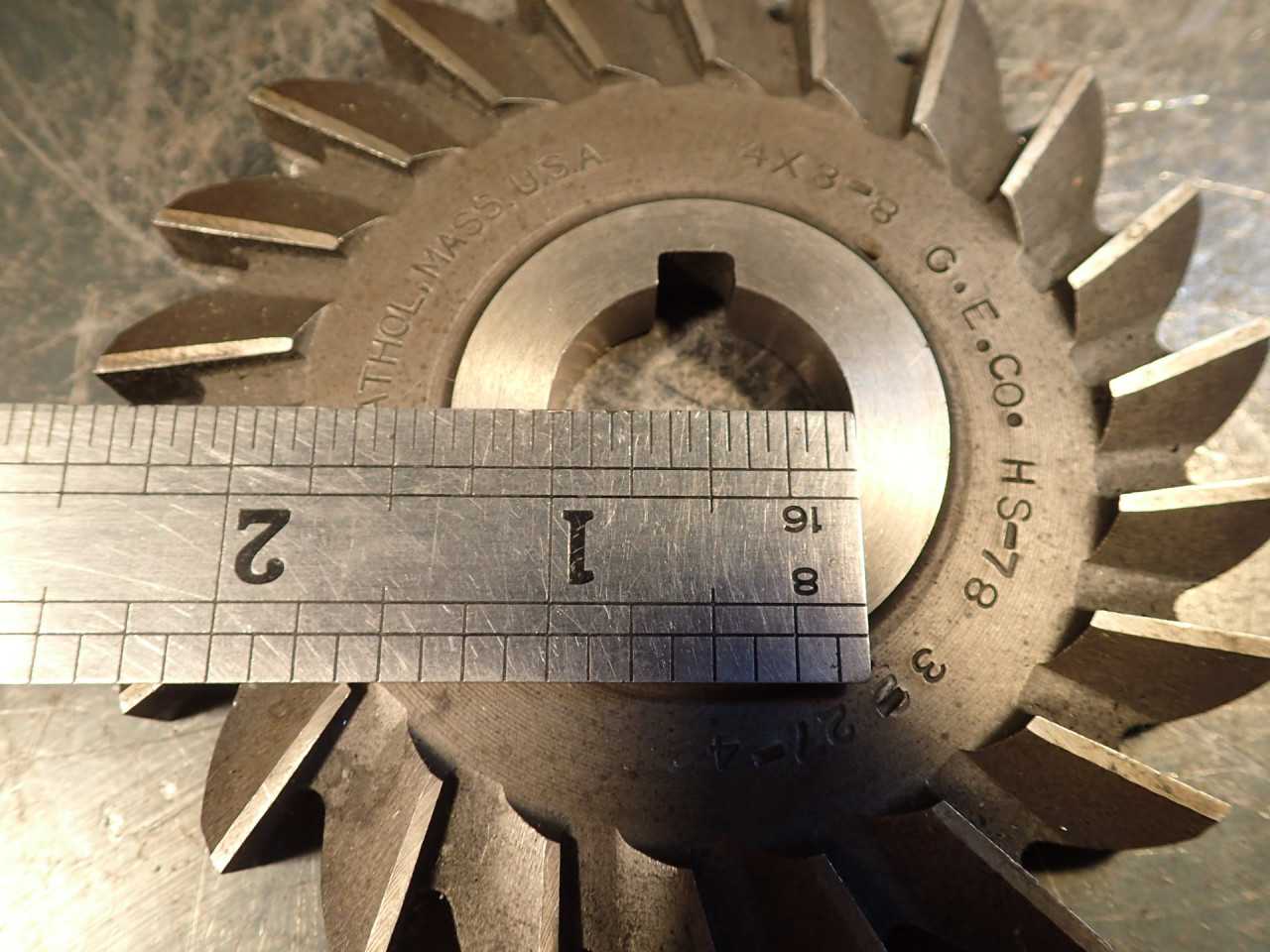 UTD 4" x 3/8" Plain Tooth Side Mill Milling Cutter 1" Horizontal Arbor Hole USA - MILLING TOOLS