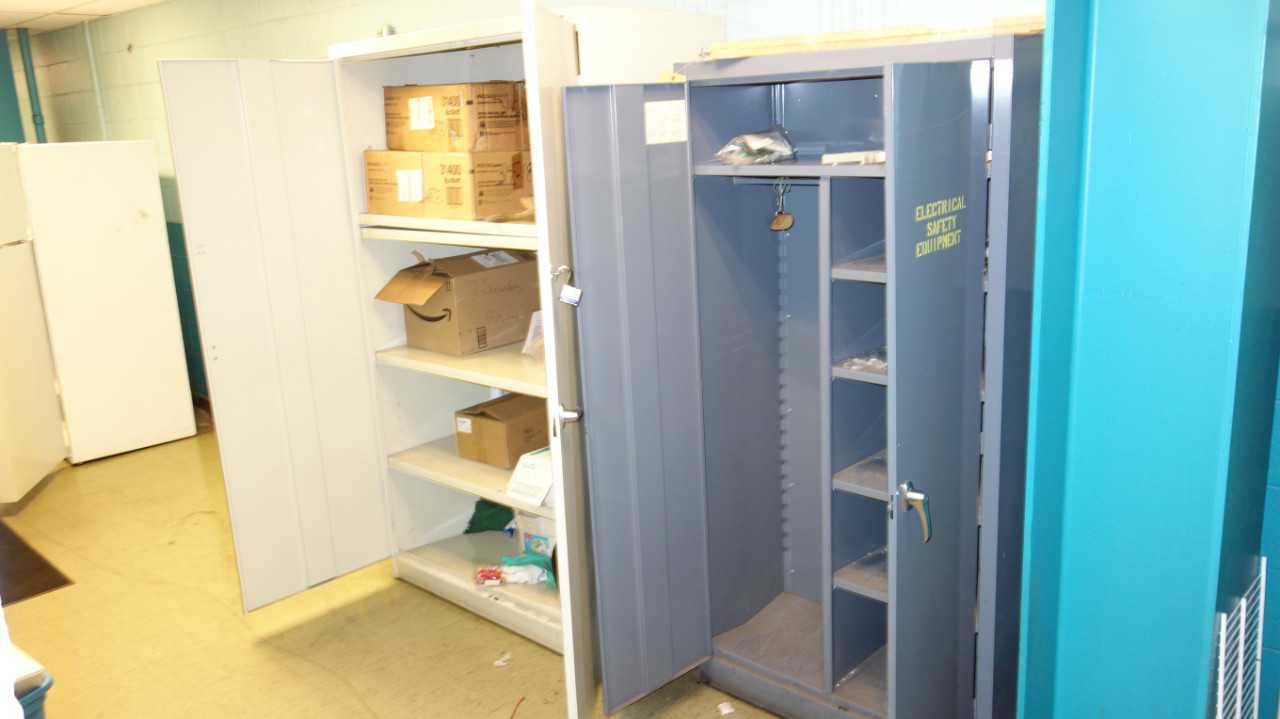 LOT OF 2 CABINETS AND 1 LOCKER, SAFETY SUPPLIES - TOOL STORAGE