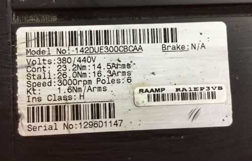 Lot of 2 CONTROL TECHNIQUES DUTYMAX DS 142DUE300CBCAA SERVO MOTORS 380/440V 3000RPM - Used - Bench Tested - SERVO