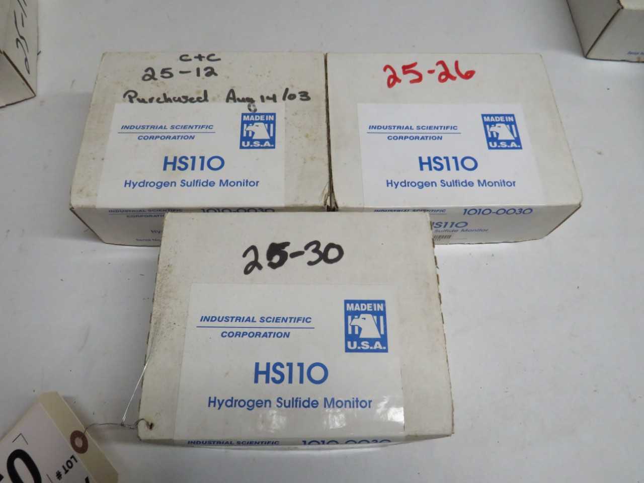 LOT OF 3 INDUSTRIAL SCIENTIFIC CORPORATION HS11O HS110 1010-0030 HYDROGEN SULFIDE MONITOR - ELECTRIC POWER TOOLS