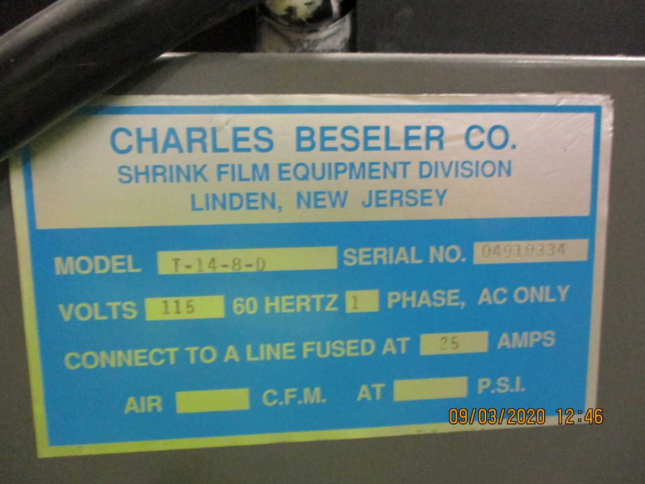 Bessler T-14-8-D shrink tunnel, Boise, ID - PACKAGING