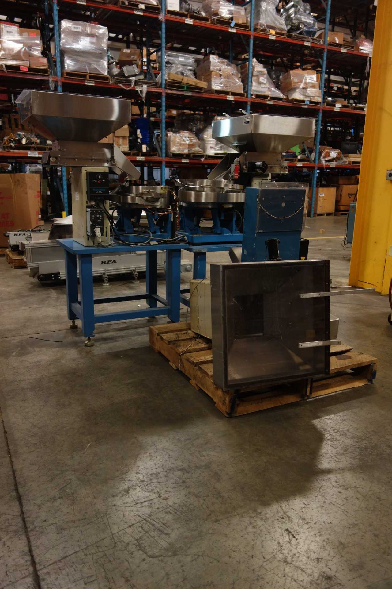 LOT OF ROTARY DISK FEEDER SYSTEMS HOPPMANN LIVE BOTTOM FEEDER HOPPERS - FOOD & BEVERAGE