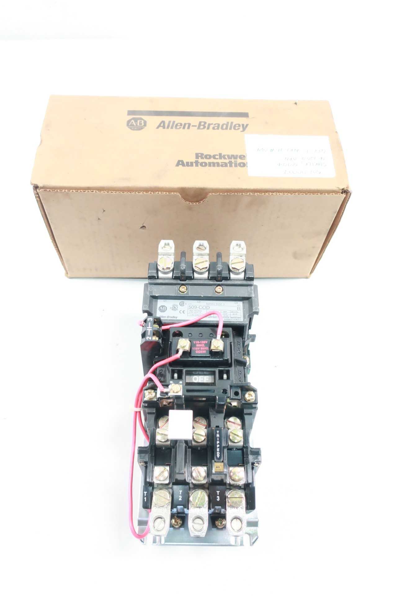 ALLEN BRADLEY 509-COD SER B 115-120V-AC 25HP SIZE 2 FULL VOLTAGE STARTER - MOTOR STARTERS