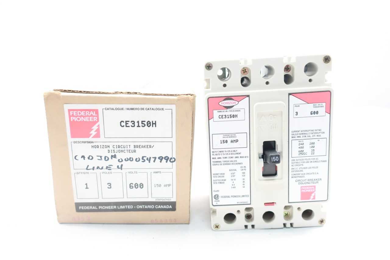FEDERAL PIONEER CE3150H HORIZON 3P 150A AMP 600V-AC MOLDED CASE CIRCUIT BREAKER - CIRCUIT BREAKERS