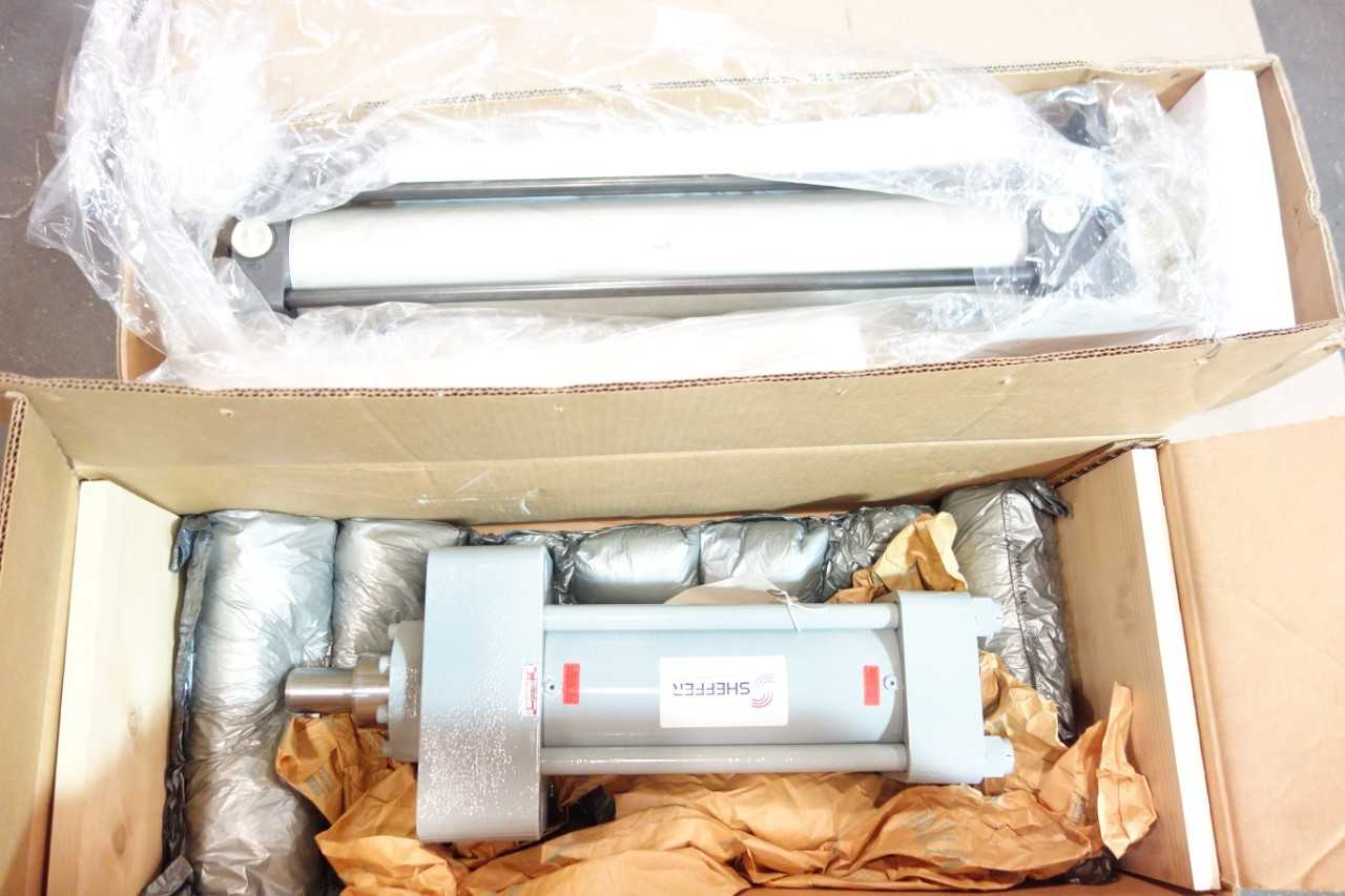 LOT OF TWO DOUBLE ACTING HYDRAULIC CYLINDERS- PARKER, SHEFFER - PNEUMATIC CYLINDERS & ACTUATORS