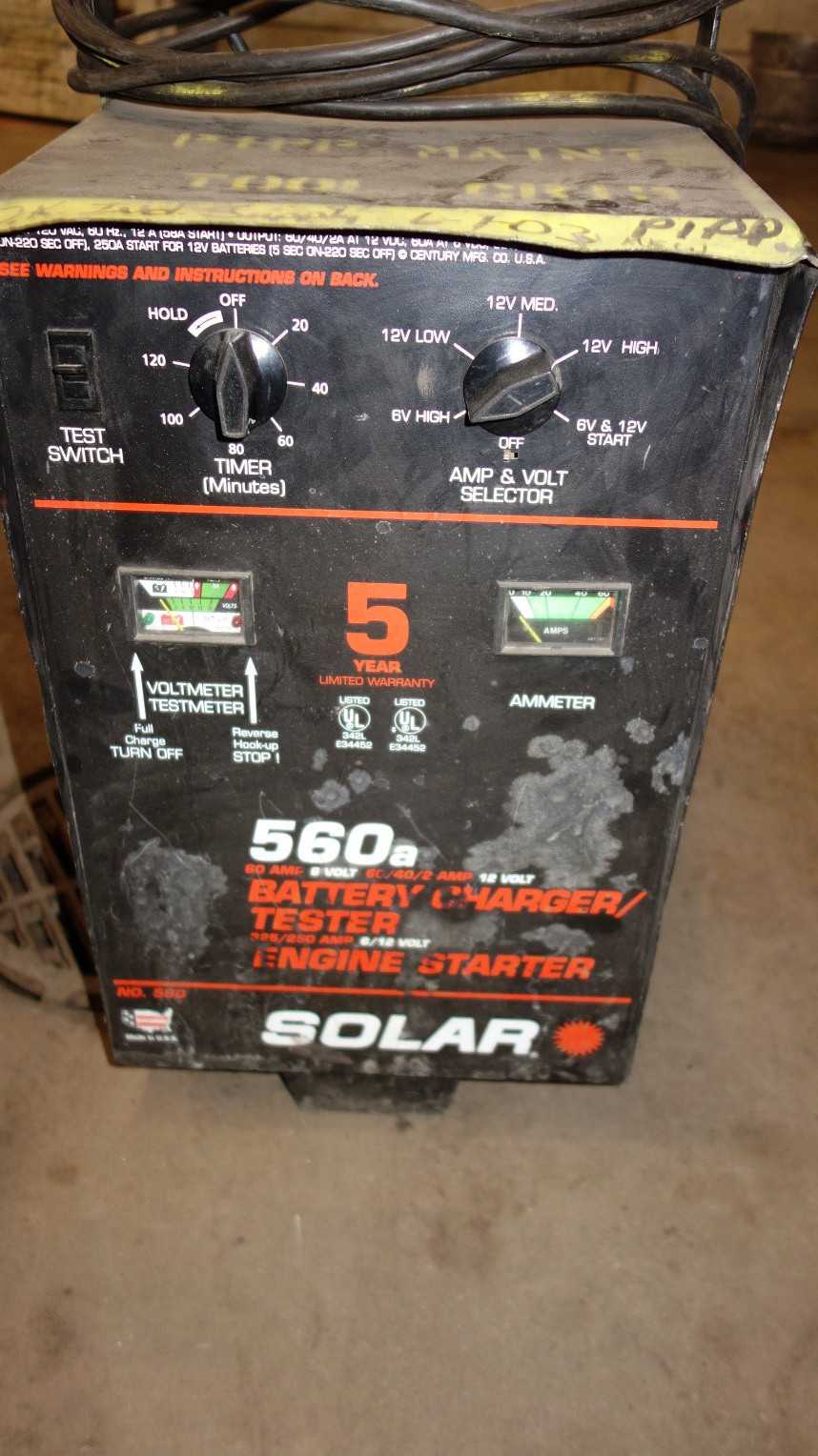 SOLAR 560A 141-311-901 60 AMP BATTERY CHARGER TESTER ENGINE STARTER - ELECTRIC POWER TOOLS