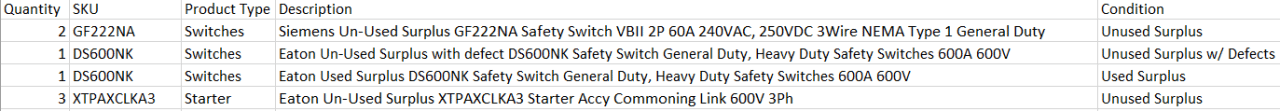 Quantity of 7x Assorted Switches and Starters - ELECTRICAL COMPONENTS Quantity of 7x Assorted Switches and Starters - ELECTRICAL COMPONENTS