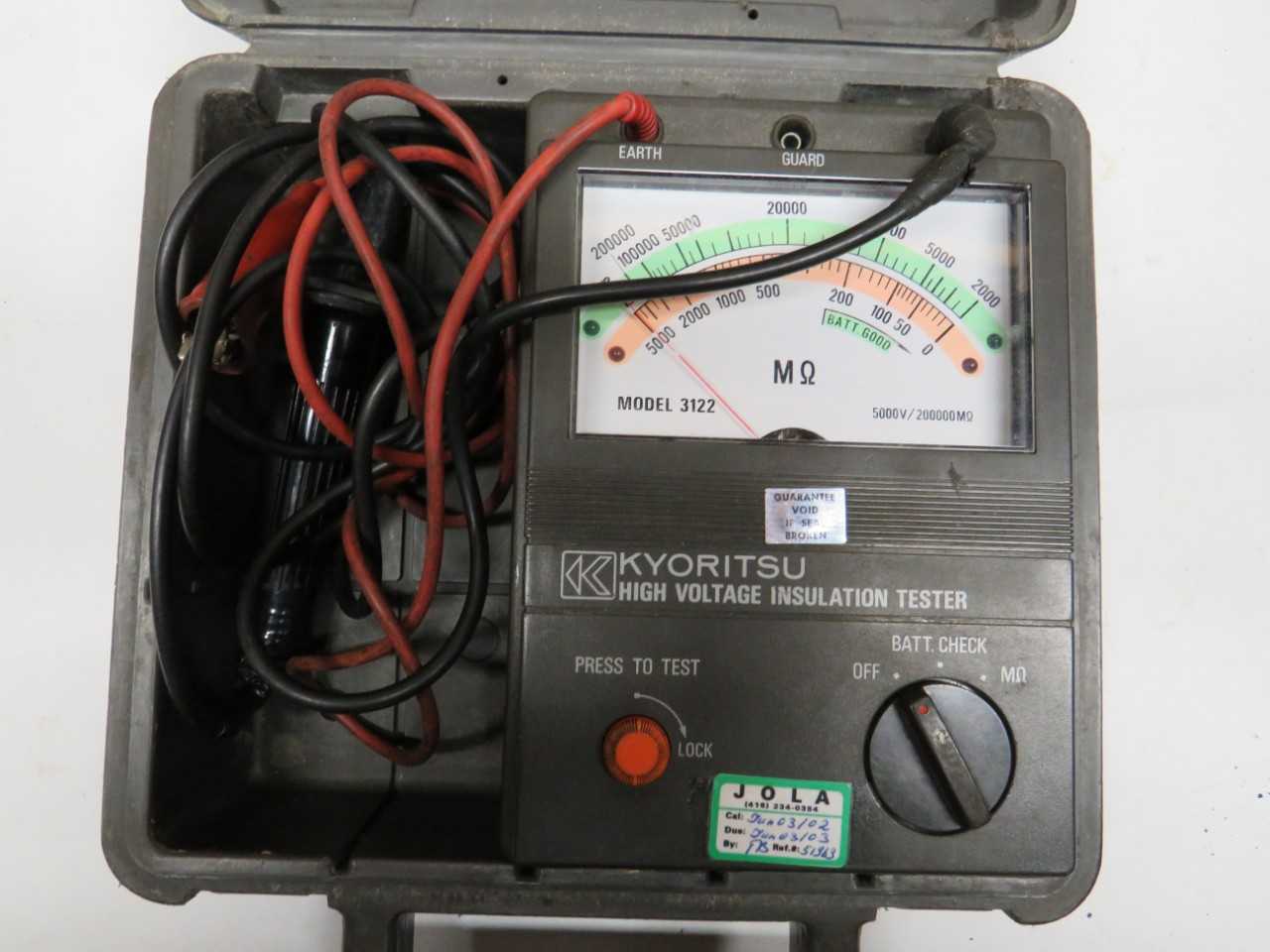 KYORITSU HIGH VOLTAGE INSULATION TESTER MODEL 3121 / 3122 - ELECTRIC POWER TOOLS