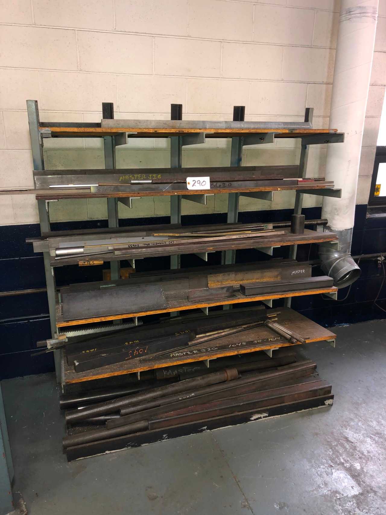 Cantalever, 6 Tier Steel Rack with Steel, 66" Tall, 64" Wide - SHELVING