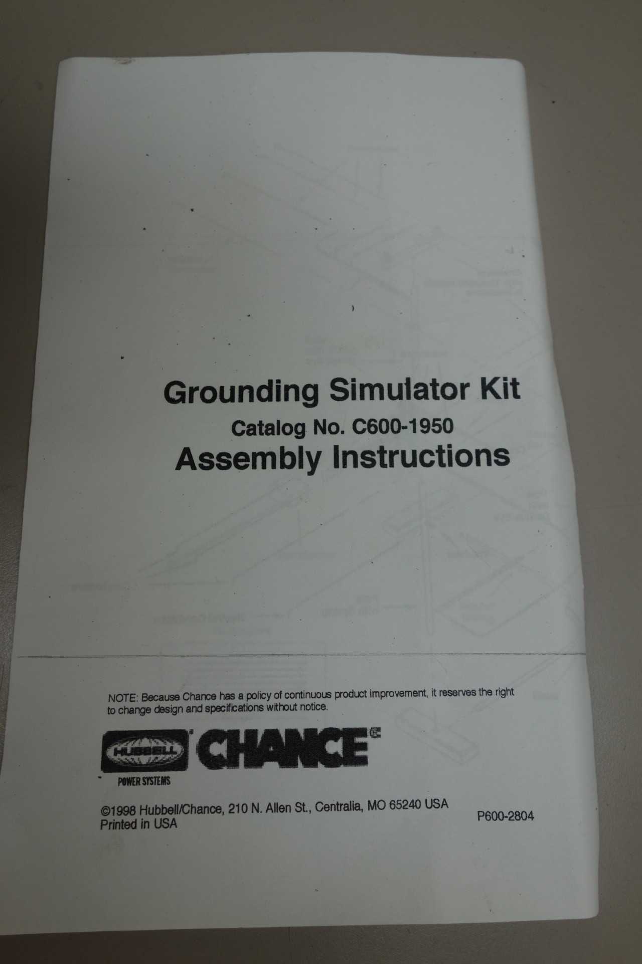 Hubbell C600-1950 Chance Grounding Simulator Kit - ELECTRICAL COMPONENTS