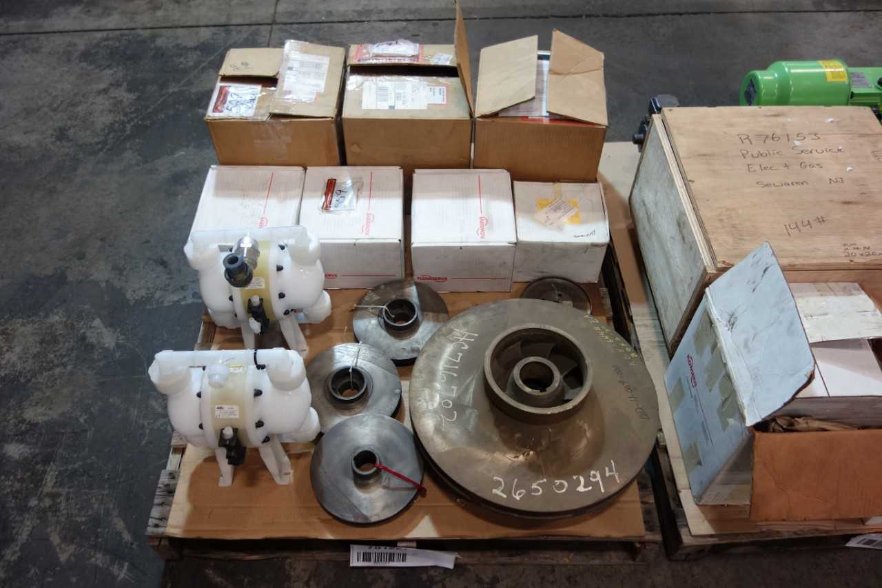 2 PALLETS OF ASSORTED PUMP PARTS, IMPELLERS, DIAPHRAM PUMPS, METERING PUMP - METERING PUMP