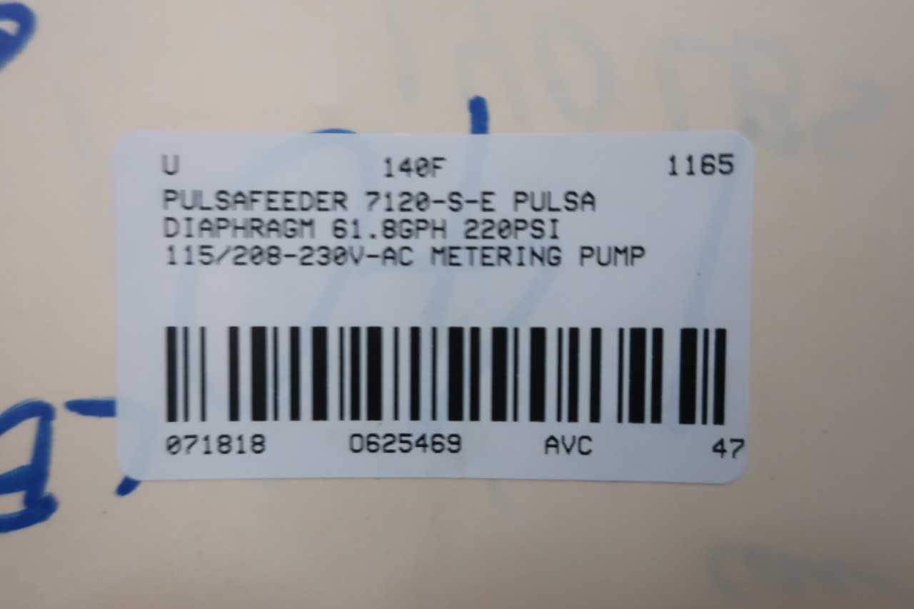 PULSAFEEDER 7120-S-E PULSA DIAPHRAGM METERING PUMP - METERING PUMP
