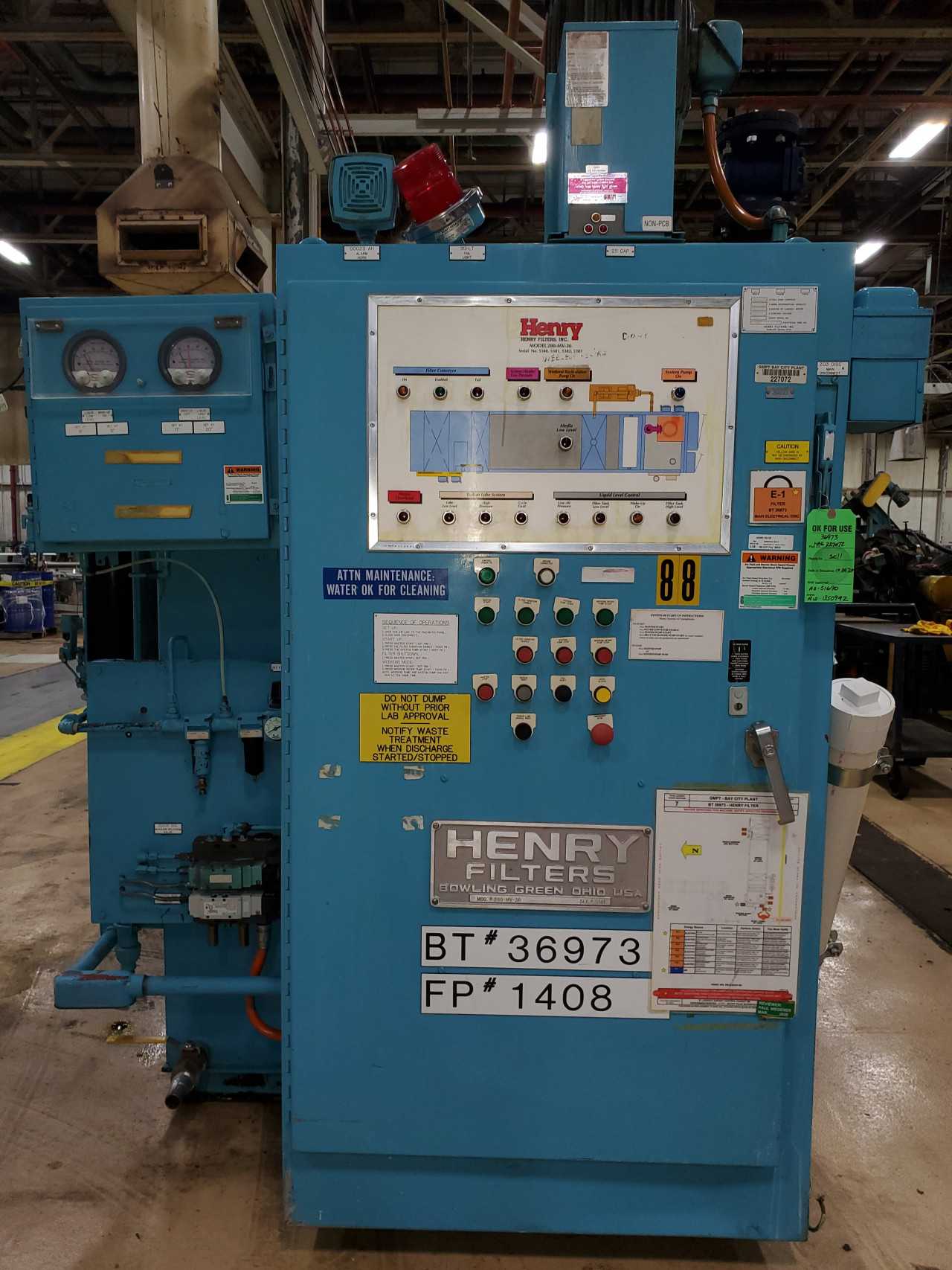 1995 Henry 280-MV-36 Filtration System - PROCESS EQUIPMENT