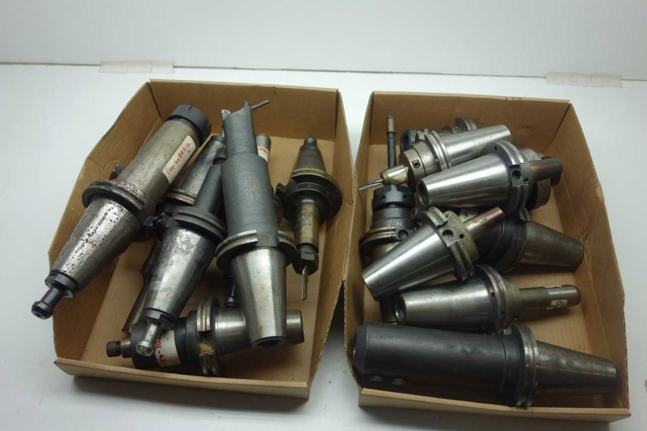 LOT OF ASSORTED CAT50 TOOL HOLDERS- ERICKSON - ELECTRIC POWER TOOLS
