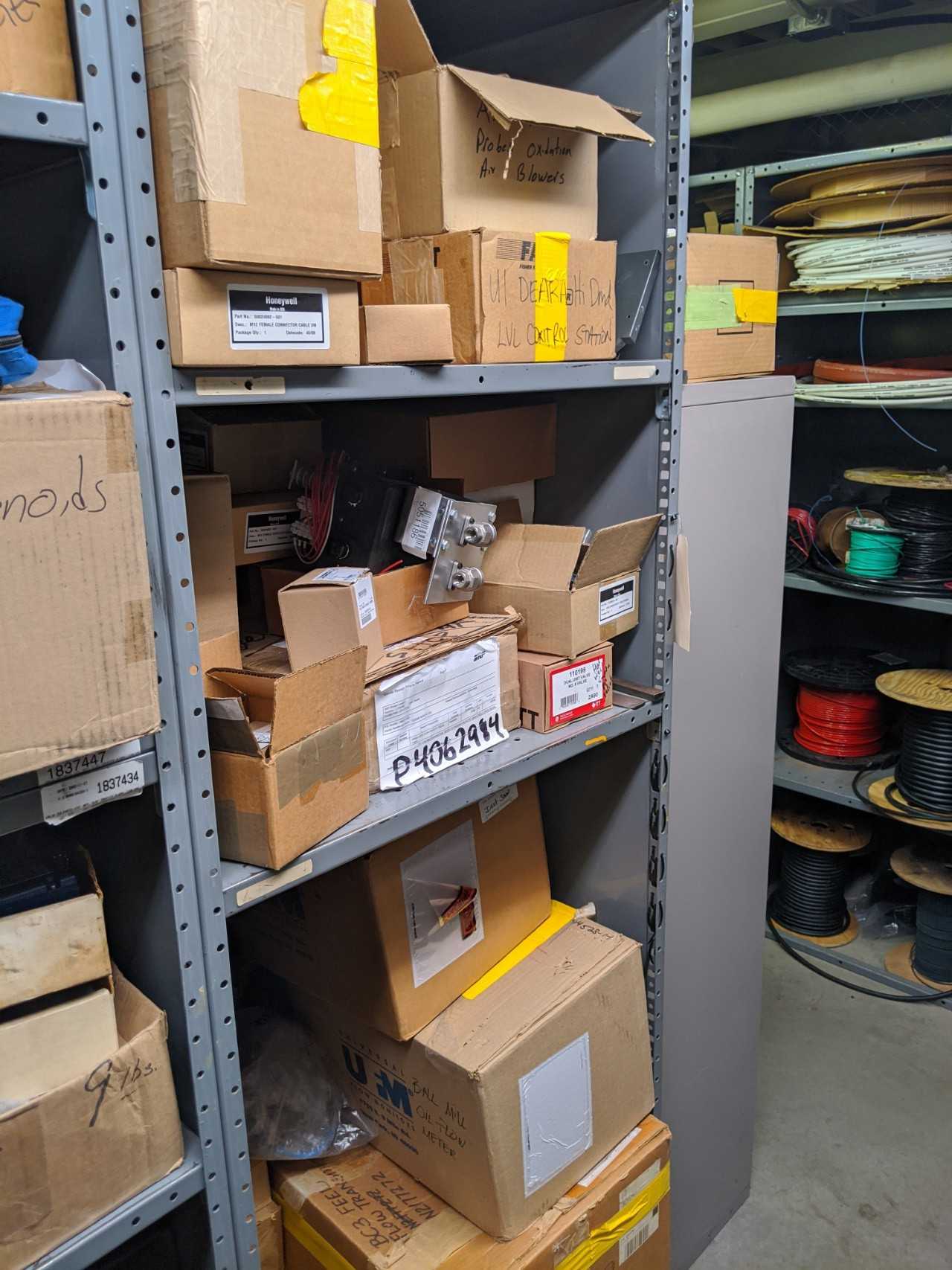 Lot of 9 Contents of Shelves - Switches, Controllers, Relays, Bently Nevada Sensors, Assorted Electrical - ELECTRICAL COMPONENTS