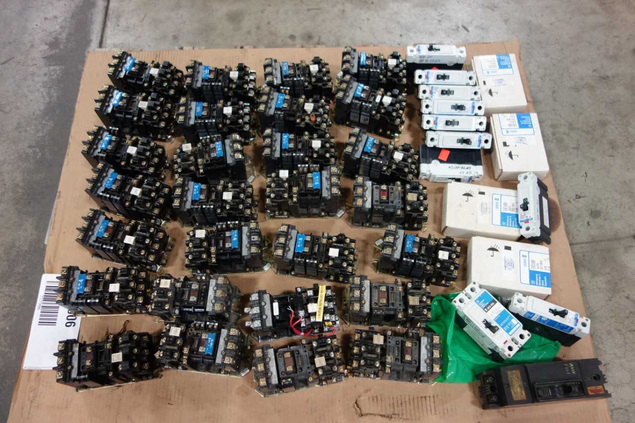 1 PALLET OF ASSORTED ELECTRICAL ALLEN BRADLEY 509-AOD SER B 115-120V-AC 5HP FULL VOLTAGE STARTERS - MOTOR STARTERS