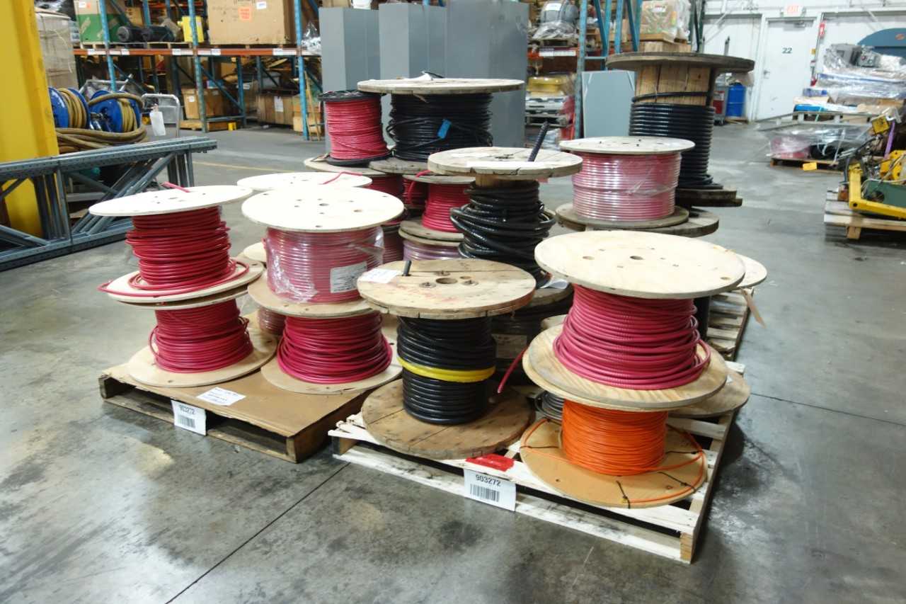 LOT OF ASSORTED SPOOLS OF INSULATED WIRE - ELECTRICAL COMPONENTS