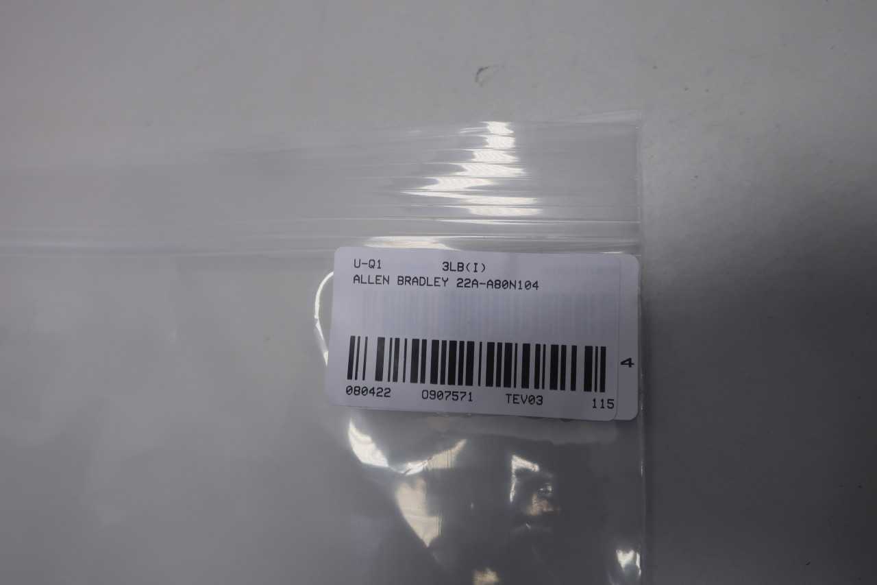 ALLEN BRADLEY 22A-A8P0N104 POWERFLEX 2HP AC VFD DRIVE - MOTOR DRIVES