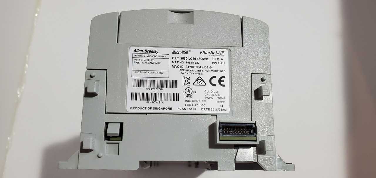 Allen Bradley Micro 850  2080-LC50-48QWB PLC - AUTOMATION & CONTROLS