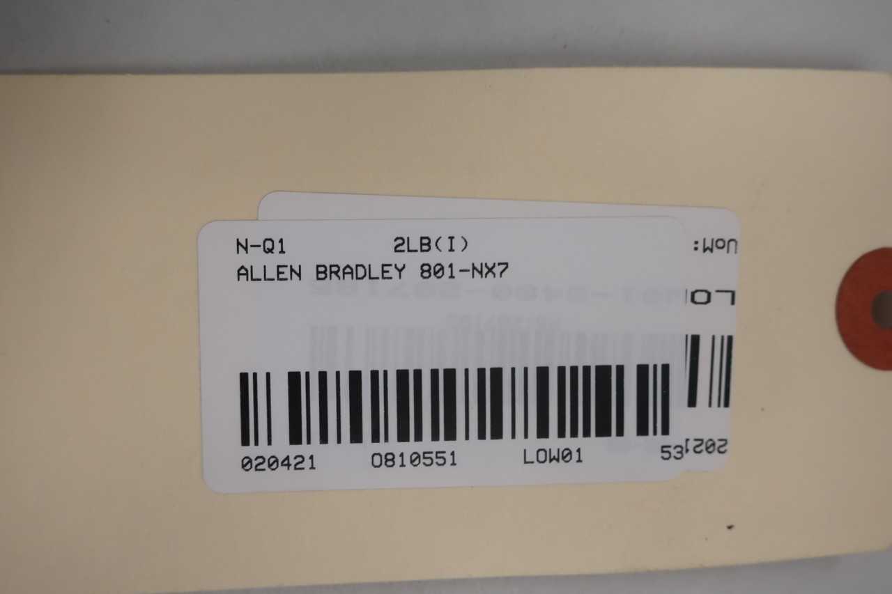 ALLEN BRADLEY 801-NX7 LIMIT SWITCH 600V-AC - MOTOR DRIVES