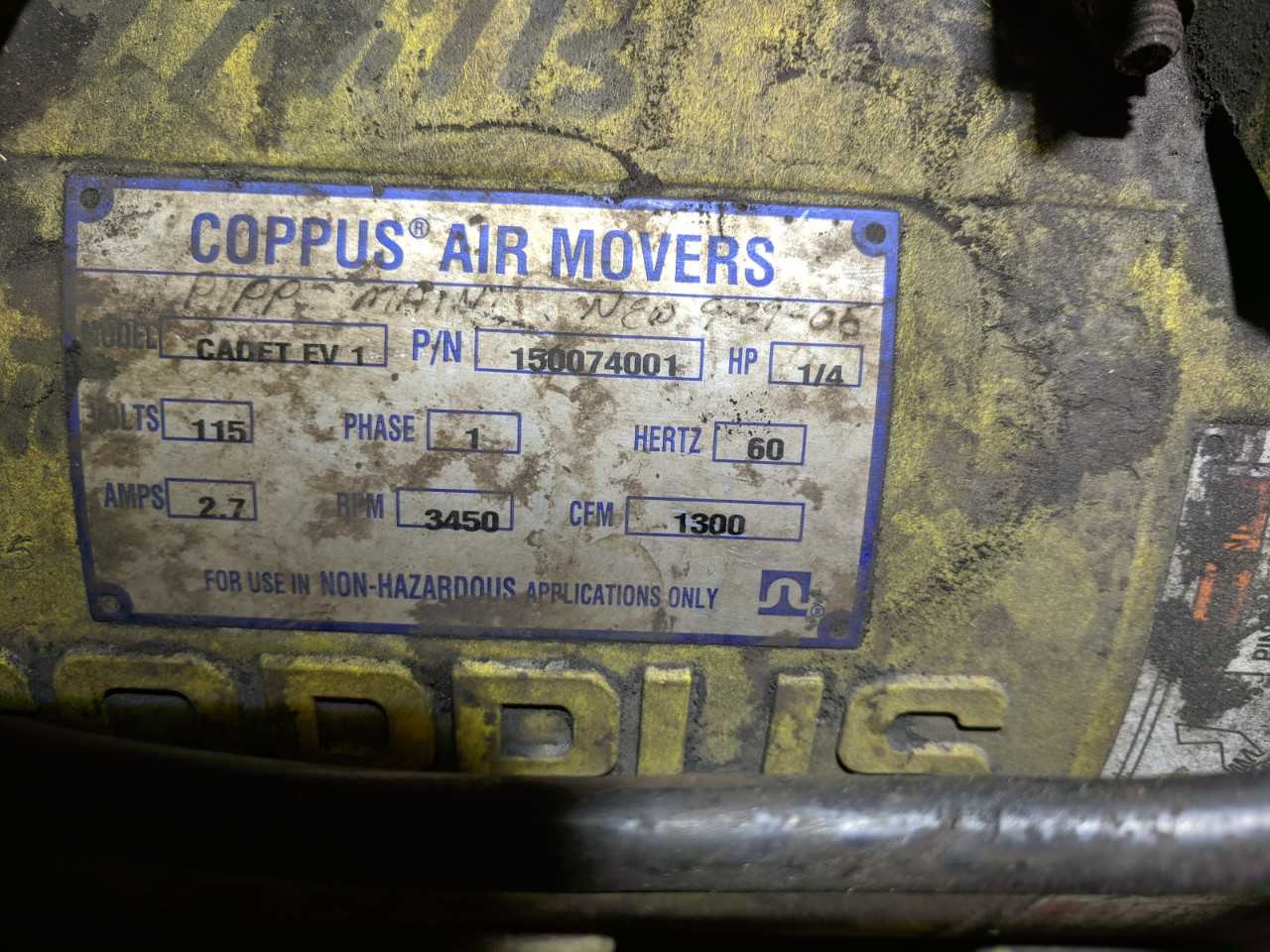 LOT OF COPPUS CADET PORTABLE BLOWERS 115V - BLOWER FAN