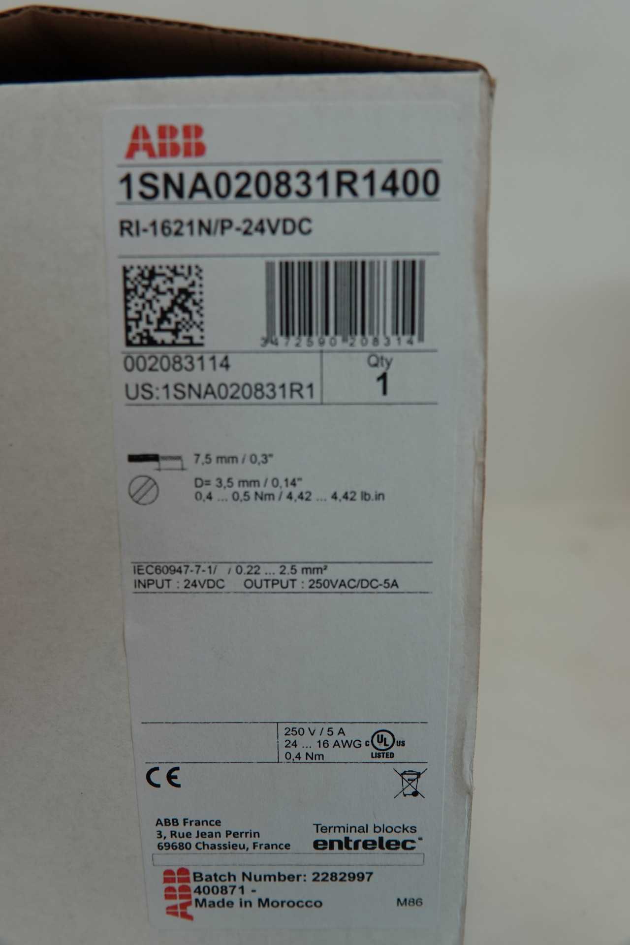 Lot of (3) ABB 1SNA020831R1400 Terminal Blocks (New Open Box) - AUTOMATION & CONTROLS