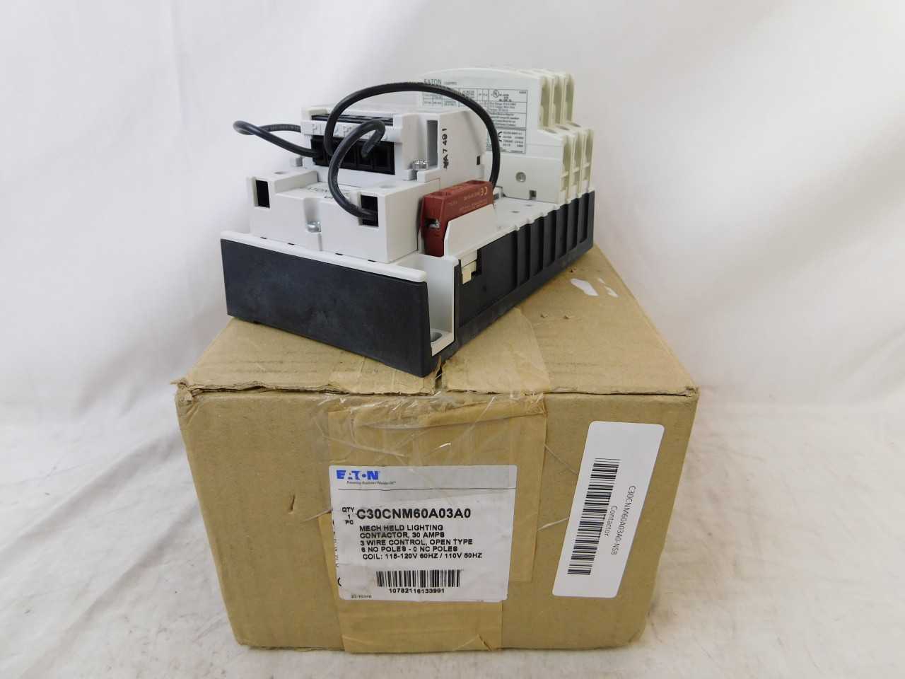 (1) Eaton C30CNM60A03A0 Lighting Contactor 6P 30A 120VAC 50/60Hz - CONTACTORS