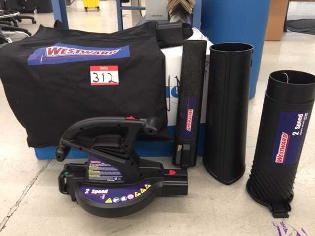 Westward 2 Speed Electric Leaf Blower/Vacuum with attachments - MATERIAL HANDLING