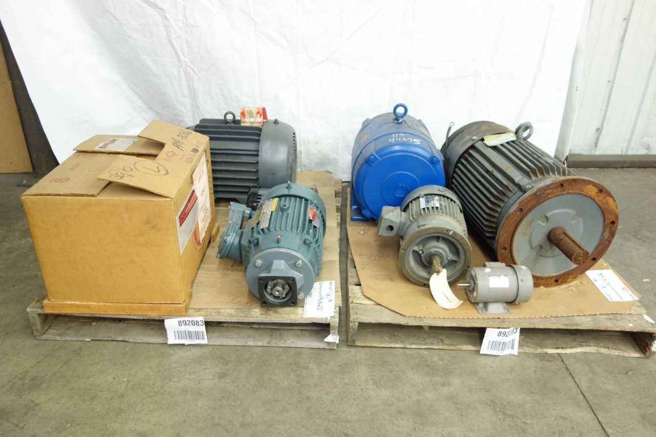 2 PALLETS OF ASSORTED AC MOTORS, 3 HP - 30 HP - ELECTRIC MOTORS