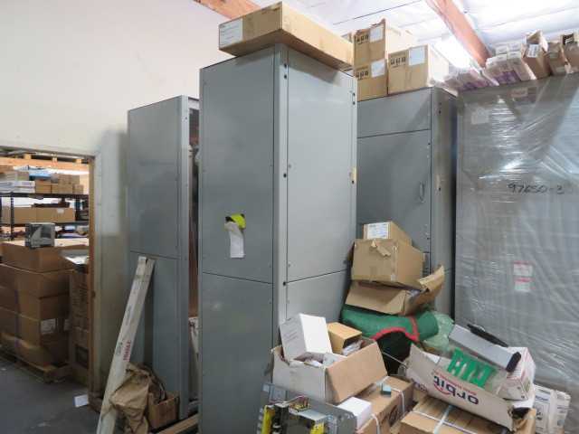 NEW IEM Switchboard, w/4 meters, 208/120/3/ 4 wire, 600 amp, with (1) matching pole box in (2) meter sections – 600 AMP Breaker - CIRCUIT BREAKERS