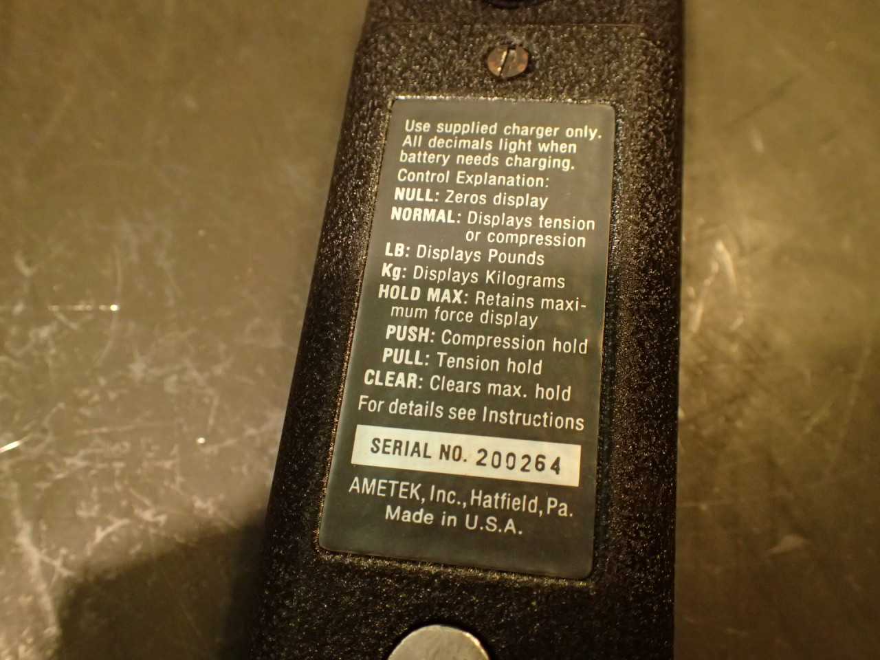 Ametek AccuForce Digital Force Gage Gauge, AF-100, 0-100 lbs for Parts or Repair - ELECTRIC POWER TOOLS