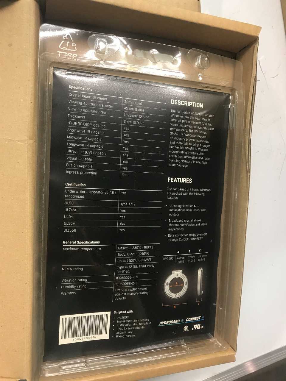 CorDEX IR WINDOW IW2000 (QTY3) - MISCELLANEOUS