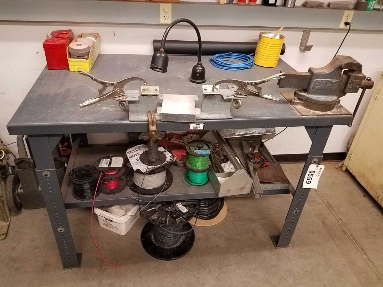 5' x 3' steel work bench with Wilton 4" vise - PLANT & FACILITY 5' x 3' steel work bench with Wilton 4" vise - PLANT & FACILITY