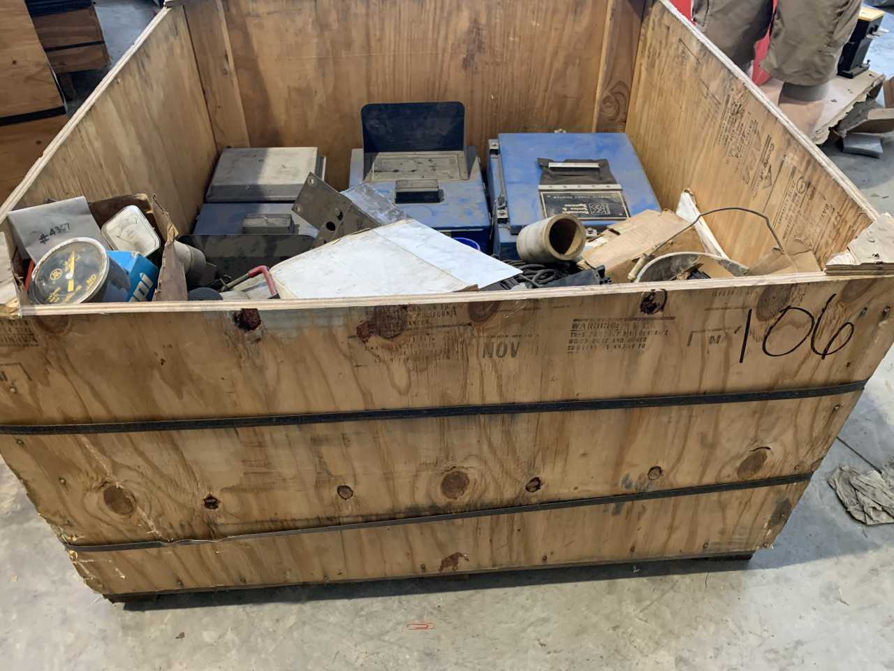 CRATE OF MISC. ELECTRICAL AND MRO EQUIPMENT PARTS - ELECTRICAL COMPONENTS