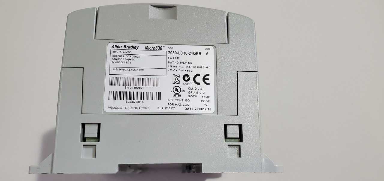 Allen Bradley Micro 830  2080-LC30-24QBB PLC - AUTOMATION & CONTROLS
