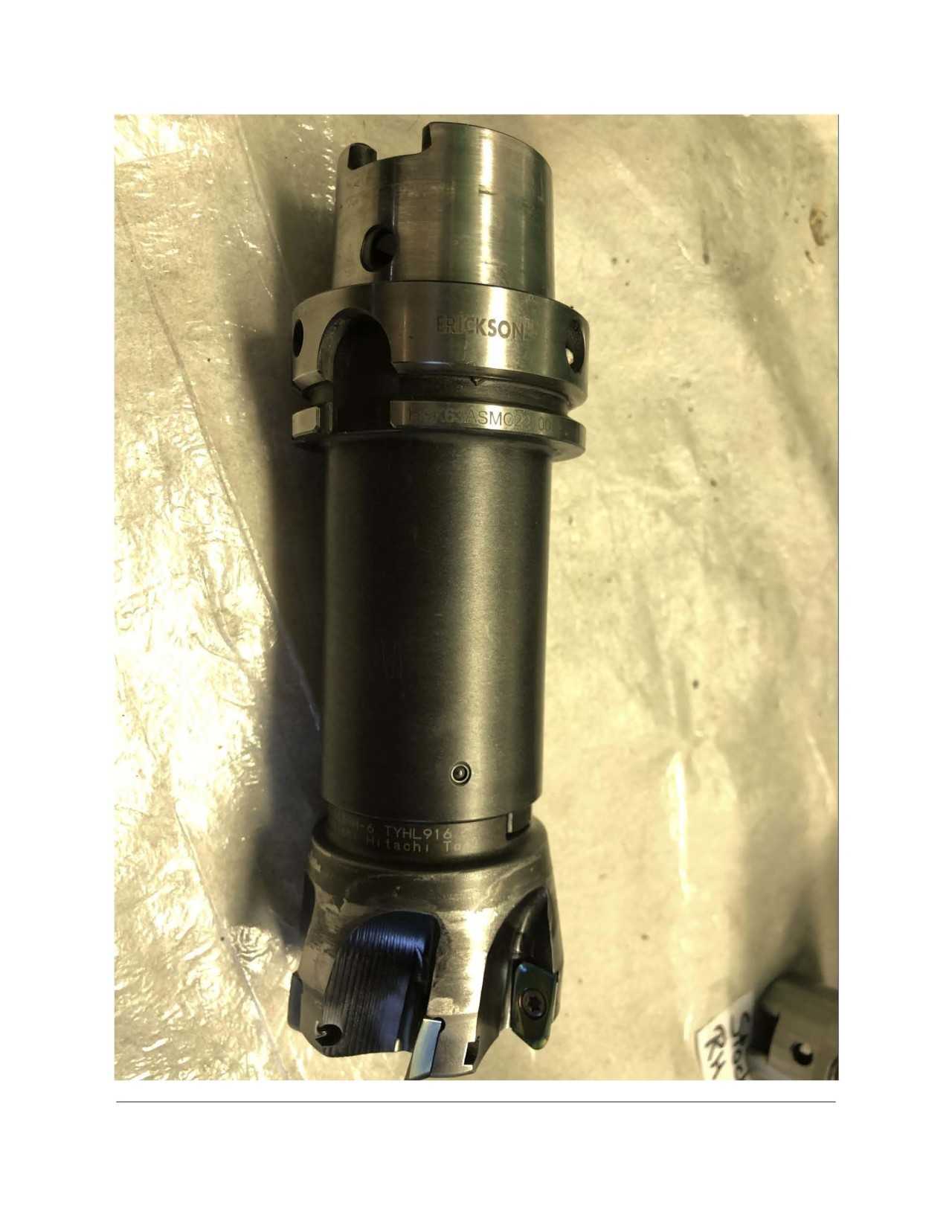 4 Seco Mitsubishi HSK63 Tool holder: 22x100 E9304552522100, Tool: hitachi tool ahub 1563rm-6, Face Mill Tool - MISCELLANEOUS