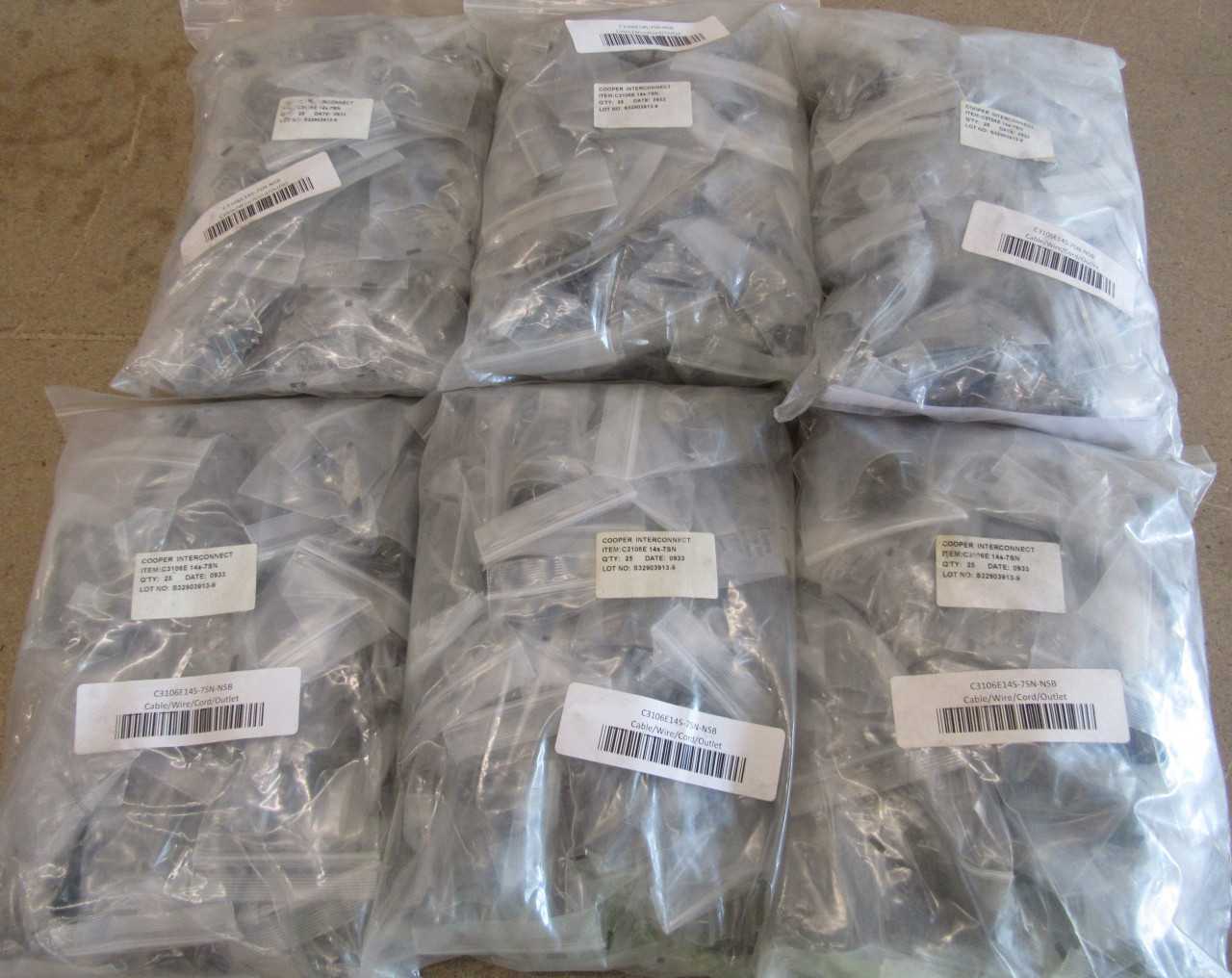 Lot of Quantity 150x C3106E14S-7SN Cable Accys - ELECTRICAL COMPONENTS