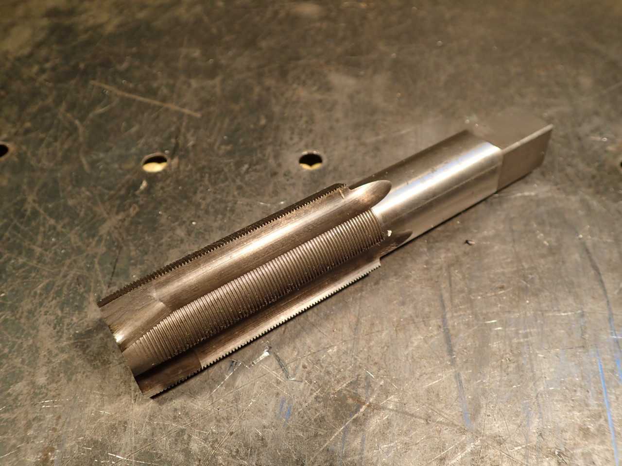 Wood & Spencer .969" -32 NS Hand Thread Tap: 4-Flute, 2-1/2" Long Flutes, HS-GE - MACHINING ACCESSORIES & TOOLING