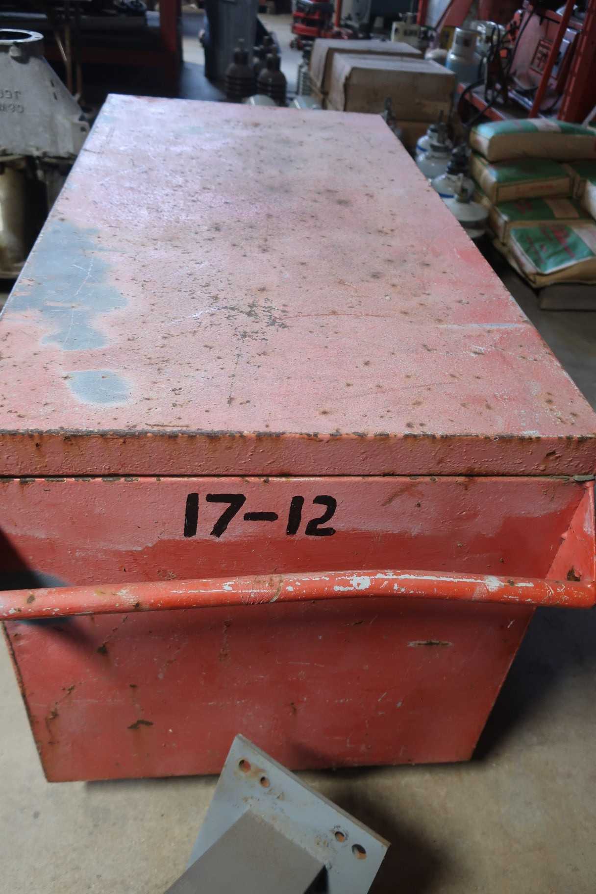 ORANGE WOODEN JOB BOX - TOOL STORAGE