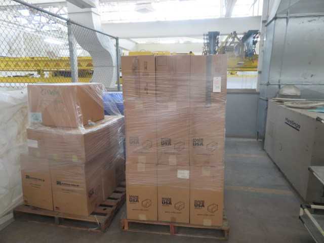 Blue Plastic Containers several pallets new - ELECTRICAL COMPONENTS