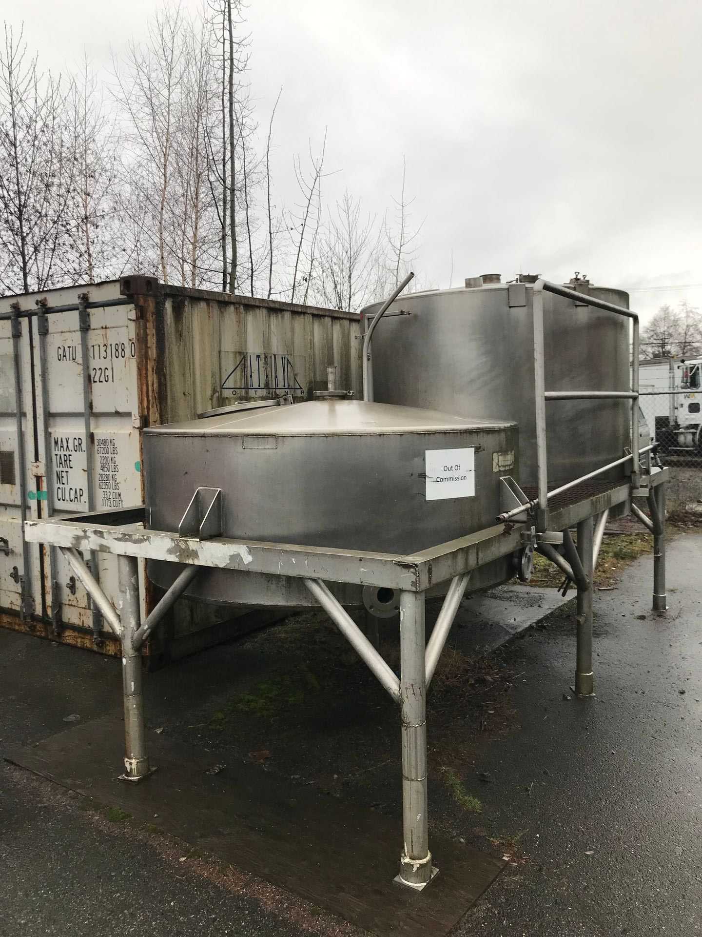 Lot of 2 Stainless Steel Tanks - PROCESS EQUIPMENT