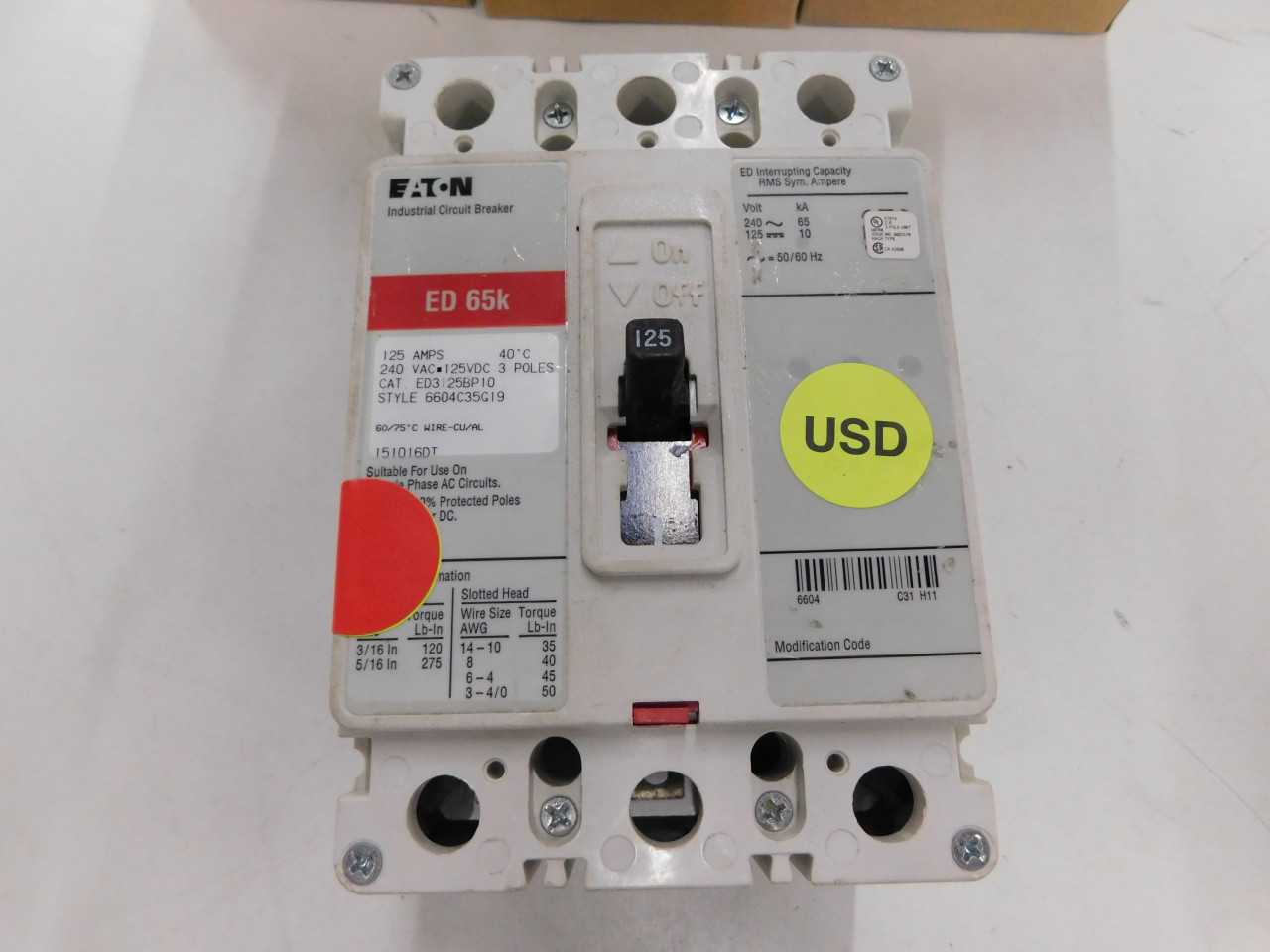Lot of Quantity 1x ED3125 MCCB/Molded Case Circuit Breaker - CIRCUIT BREAKERS