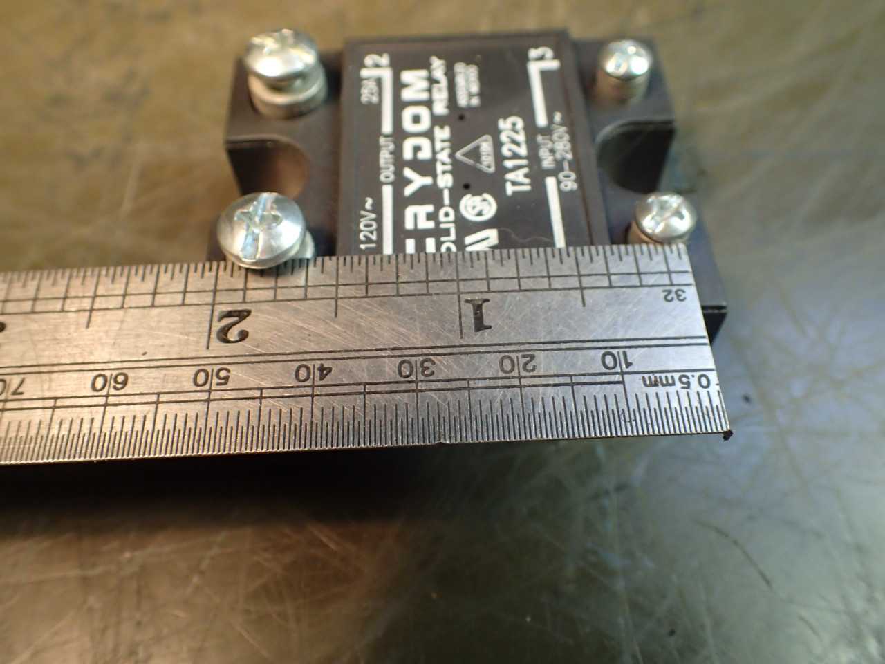 Crydom TA1225 Solid State Relay, SSR: Input 90-280V~, Output 120V 25A - ELECTRICAL COMPONENTS
