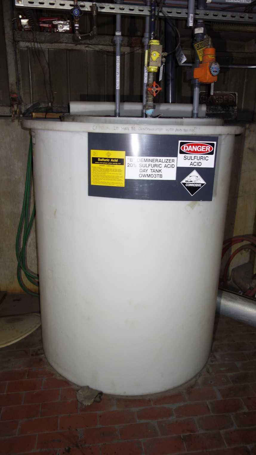 DEMINERALIZER 20% SULFURIC ACID DAY TANK - PROCESS EQUIPMENT