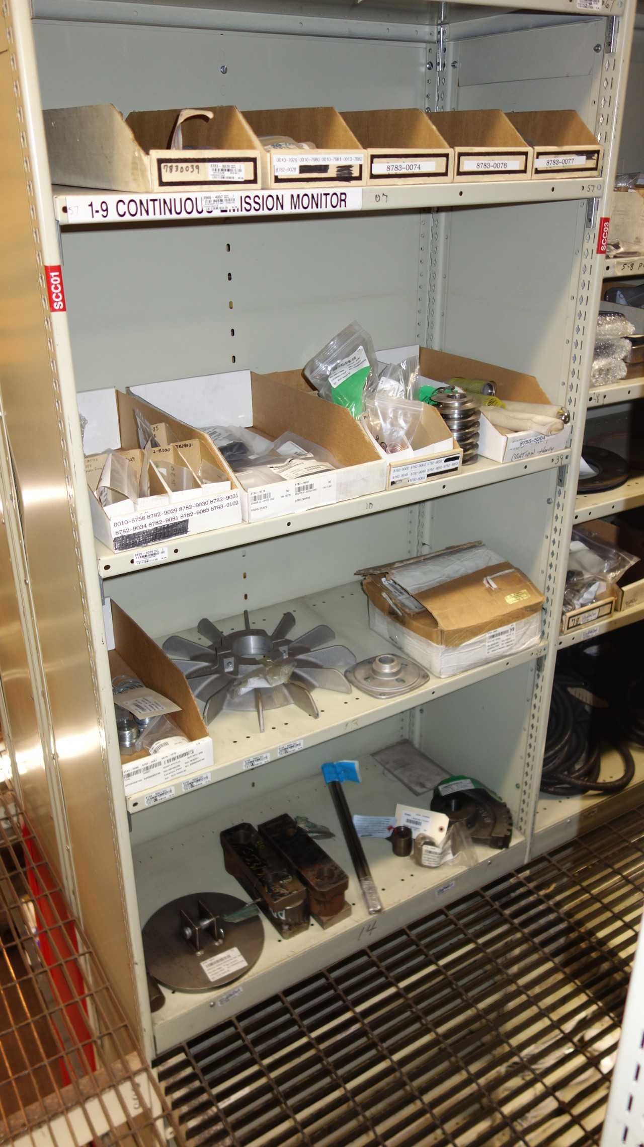 CONTENTS OF 3 SHELF COLUMNS, MECHANICAL PARTS - SHELVING