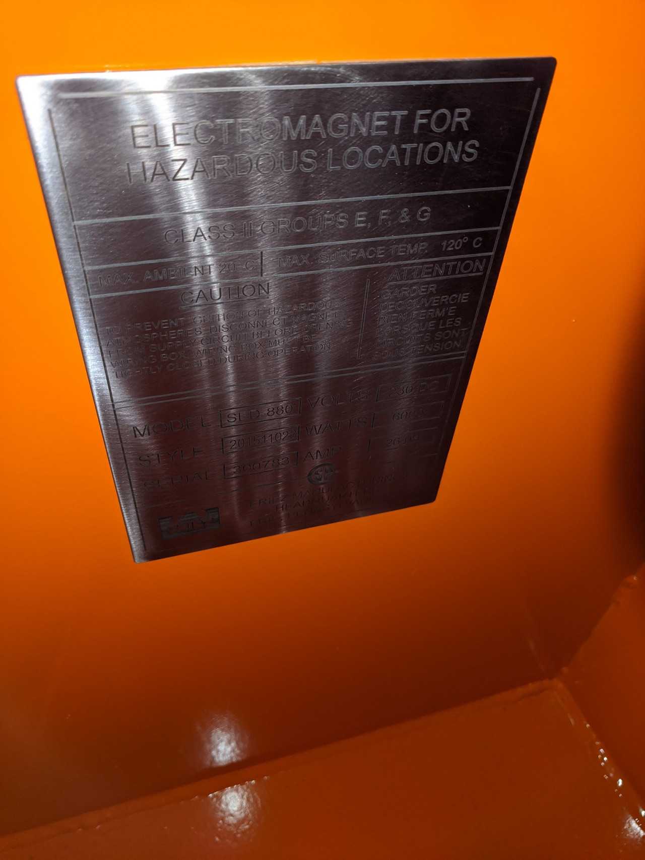 Eriez SED-880 Explosion Proof Suspended Electromagnet - MATERIAL HANDLING