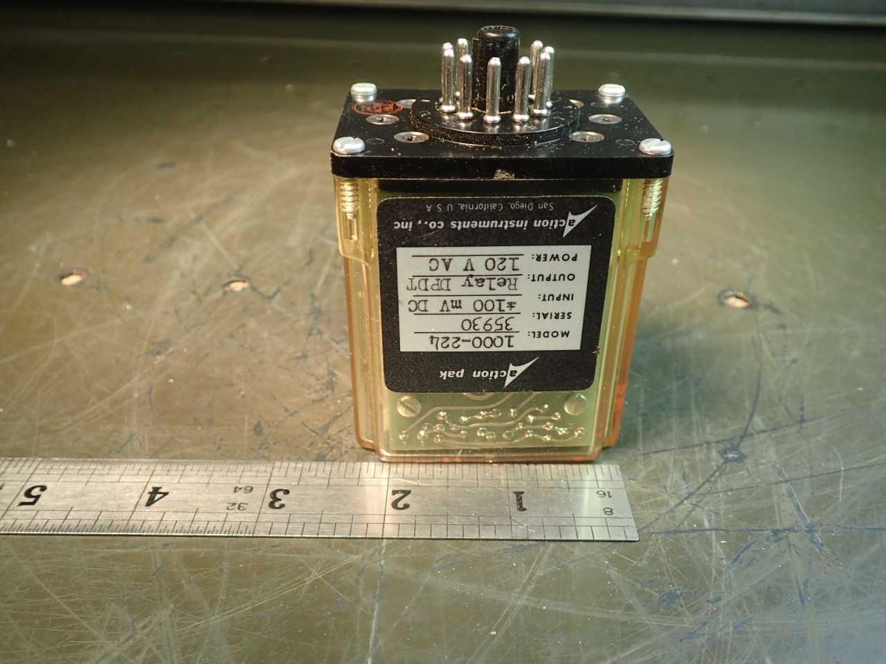 Action-Pak 1000-224 +/-100 mV DC Relay: DPDT Power 120 VAC 11-Pin Base - ELECTRICAL COMPONENTS
