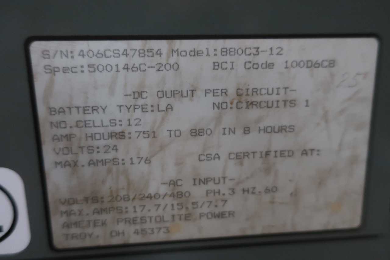 ACCU-CHARGER 880C3-12 BATTERY CHARGER - MATERIAL HANDLING